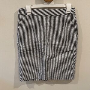 J. Crew Women’s No. 2 Pencil Skirt Classic Black White Striped Midi Size 4